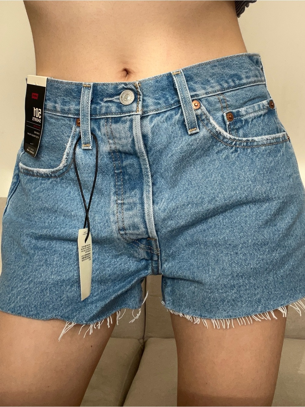 Levi's 501 Denim Shorts in Light Blue